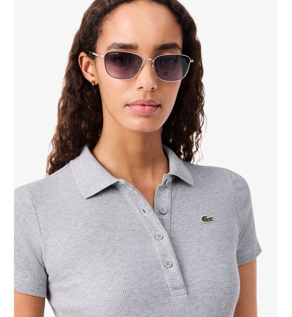 LACOSTE「タイトフィットリブニットポロシャツ」|ポロシャツ|