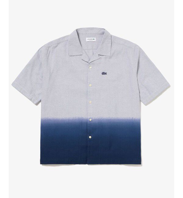 LACOSTE「グラデーション コットンオックスフォード オープンカラーシャツ」|シャツ・ブラウス|ダークブルー