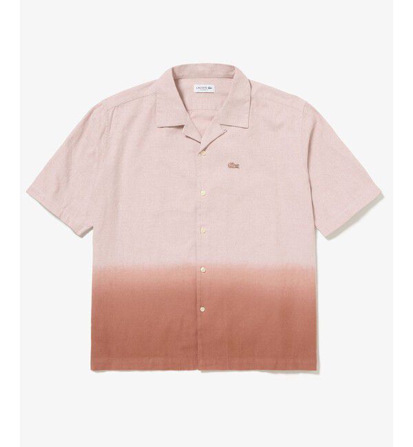 LACOSTE「グラデーション コットンオックスフォード オープンカラーシャツ」|シャツ・ブラウス|ブラウン