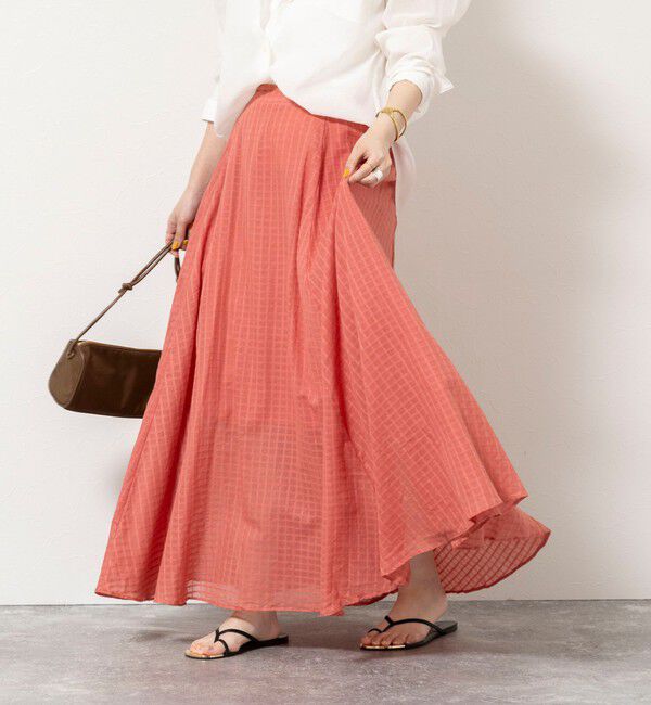 NOLLEY'S sophi「【WALANCE/ワランス】natural dye sheer cotton check flare スカート」|スカート|レッド系その他7
