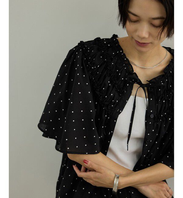 SALON adam et rope'「【crinkle crinkle crinkle】別注ドットコットンブラウス」|シャツ・ブラウス|