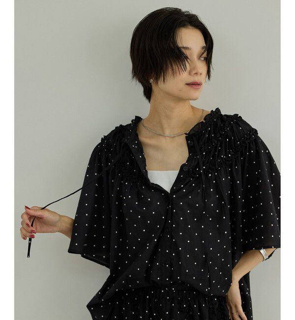 SALON adam et rope'「【crinkle crinkle crinkle】別注ドットコットンブラウス」|シャツ・ブラウス|