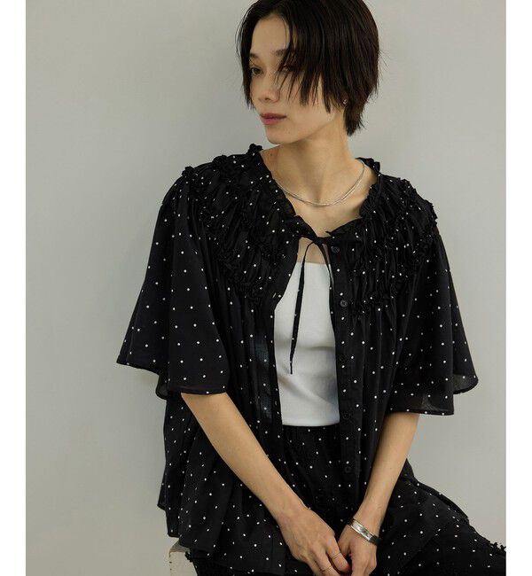SALON adam et rope'「【crinkle crinkle crinkle】別注ドットコットンブラウス」|シャツ・ブラウス|