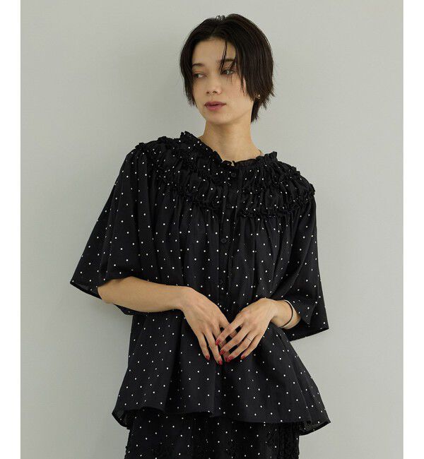 SALON adam et rope'「【crinkle crinkle crinkle】別注ドットコットンブラウス」|シャツ・ブラウス|