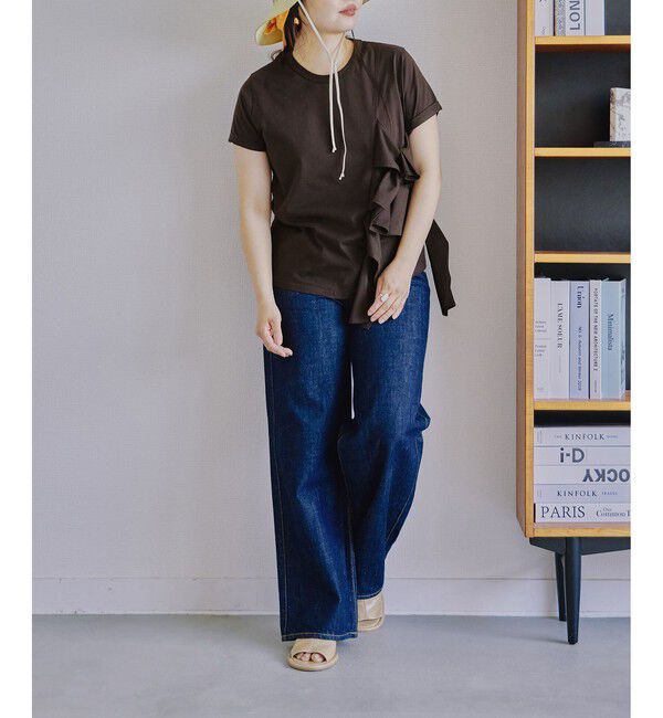 ADAM ET ROPE'「【サステナブル】リボンプルオーバー/接触冷感/UVカット/吸水速乾」|Tシャツ・カットソー|