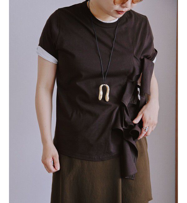 ADAM ET ROPE'「【サステナブル】リボンプルオーバー/接触冷感/UVカット/吸水速乾」|Tシャツ・カットソー|