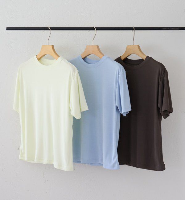  「【LUALY】【接触冷感/吸水速乾】シアープレーンチビTee」|Tシャツ・カットソー|