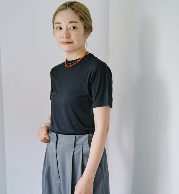  「【LUALY】【接触冷感/吸水速乾】シアープレーンチビTee」|Tシャツ・カットソー|