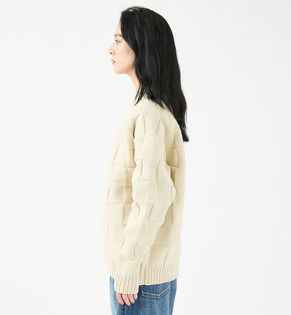 ABAHOUSE「【FORTUNA/フォルトゥナ】ECOTEC-Knit/編み込み風ニットプルオー」|ニット・セーター|