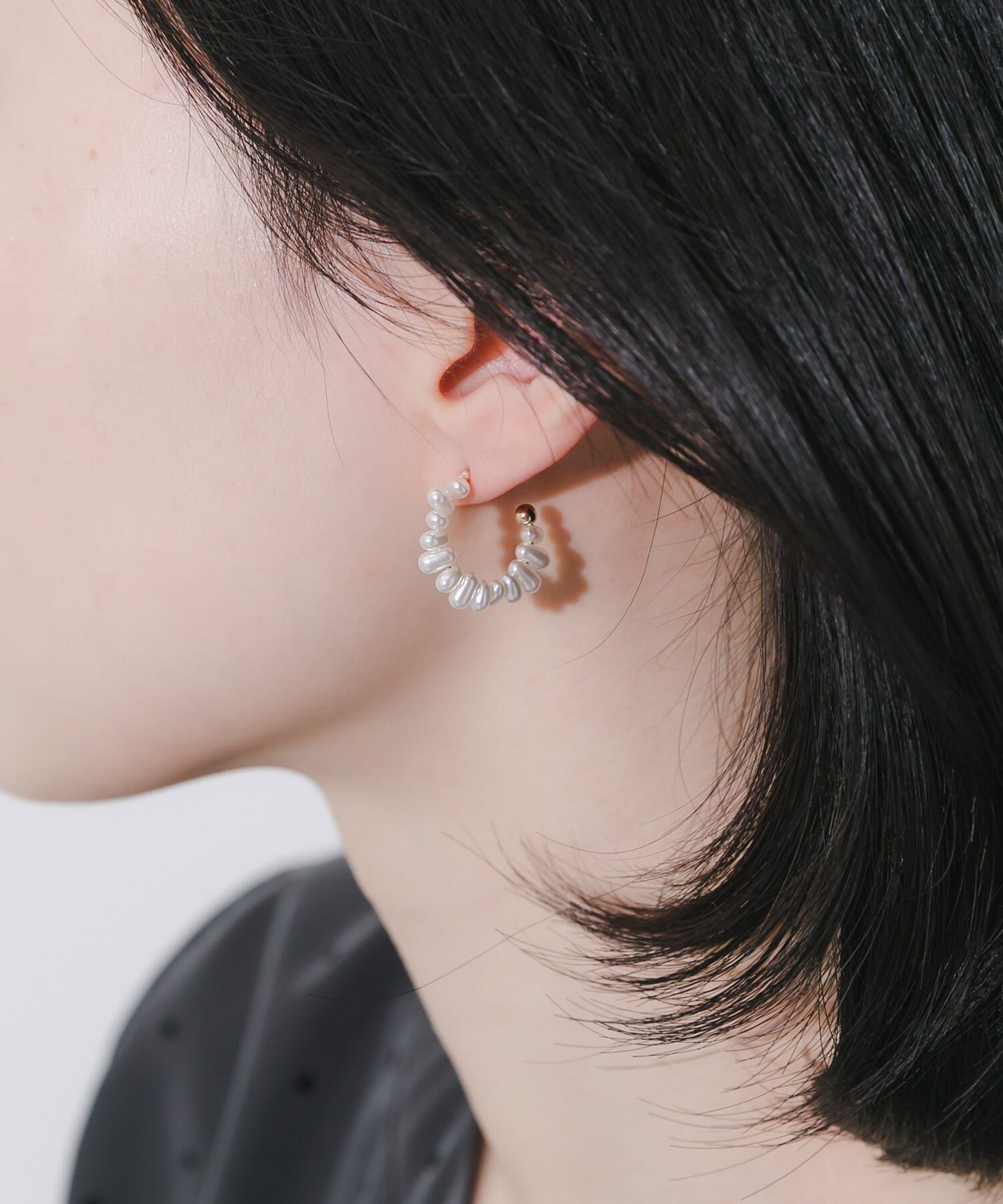 SMELLY「ツブツブパールフープピアス」|ピアス|