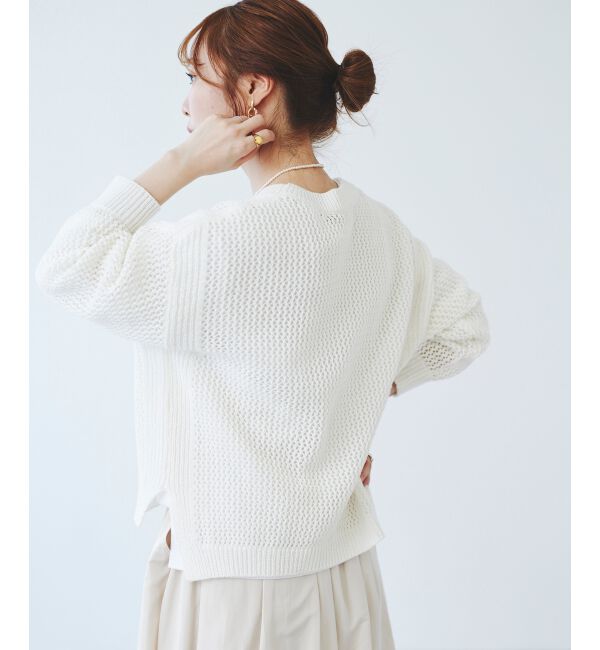 le.coeur blanc「《手洗い可能》テープヤーンメッシュプルオーバー」|ニット・セーター|