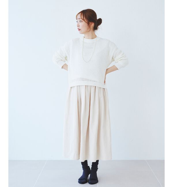 le.coeur blanc「《手洗い可能》テープヤーンメッシュプルオーバー」|ニット・セーター|
