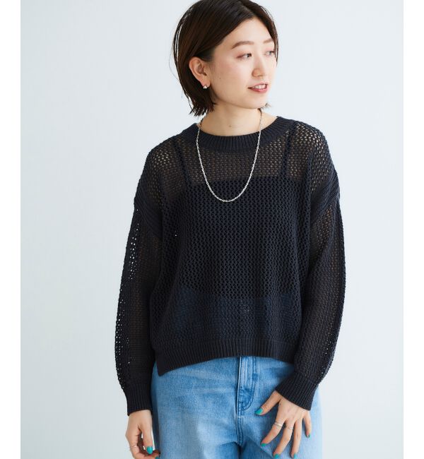 le.coeur blanc「《手洗い可能》テープヤーンメッシュプルオーバー」|ニット・セーター|