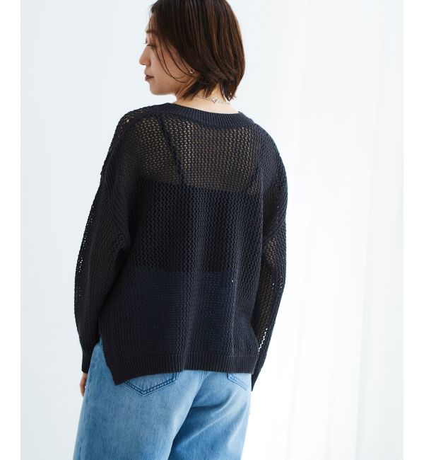 le.coeur blanc「《手洗い可能》テープヤーンメッシュプルオーバー」|ニット・セーター|