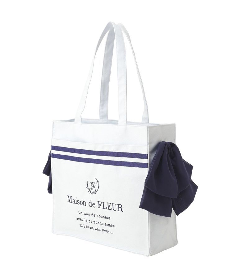 Maison de FLEUR「マリンラインリボンスクエアトートバッグ」|トートバッグ|