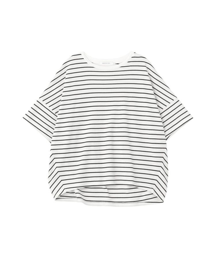AMERICAN HOLIC「【UVカット・接触冷感】ボーダーコクーンプルオーバー」|Tシャツ・カットソー|