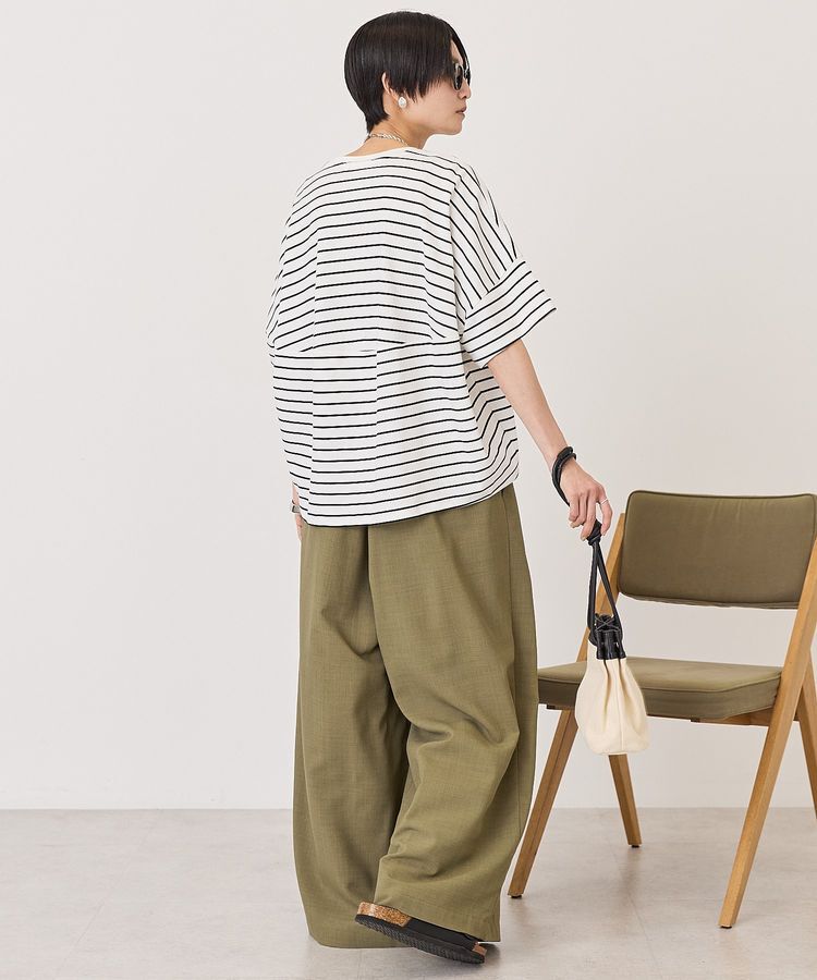 AMERICAN HOLIC「【UVカット・接触冷感】ボーダーコクーンプルオーバー」|Tシャツ・カットソー|