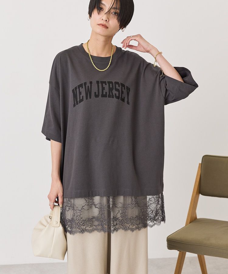 AMERICAN HOLIC「カレッジロゴレースドッキングTシャツ」|Tシャツ・カットソー|