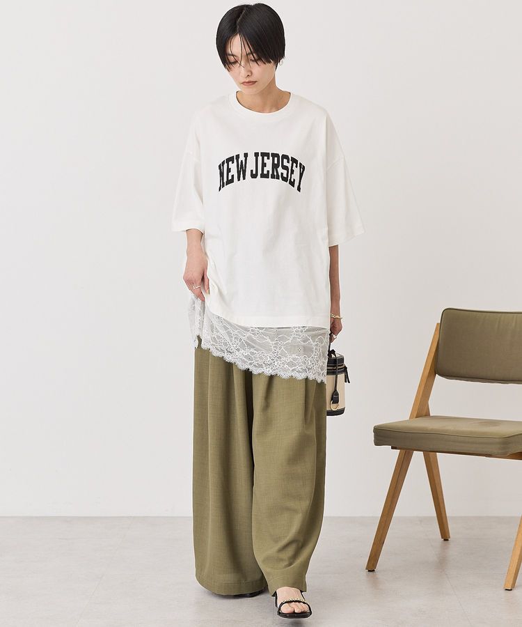 AMERICAN HOLIC「カレッジロゴレースドッキングTシャツ」|Tシャツ・カットソー|