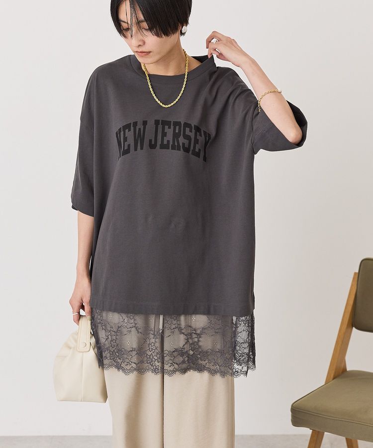 AMERICAN HOLIC「カレッジロゴレースドッキングTシャツ」|Tシャツ・カットソー|