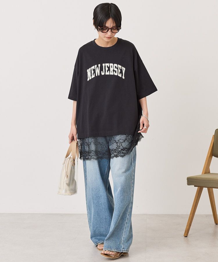 AMERICAN HOLIC「カレッジロゴレースドッキングTシャツ」|Tシャツ・カットソー|