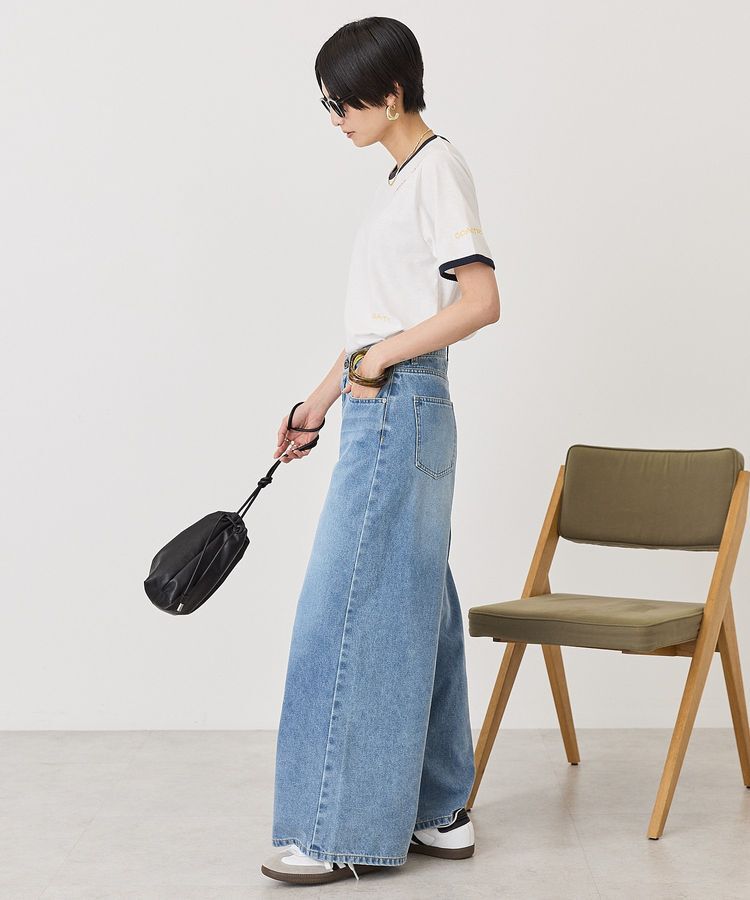 AMERICAN HOLIC「ランダムロゴ刺繍リンガーTシャツ」|Tシャツ・カットソー|