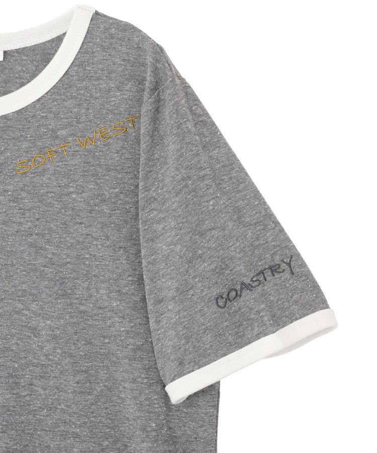 AMERICAN HOLIC「ランダムロゴ刺繍リンガーTシャツ」|Tシャツ・カットソー|