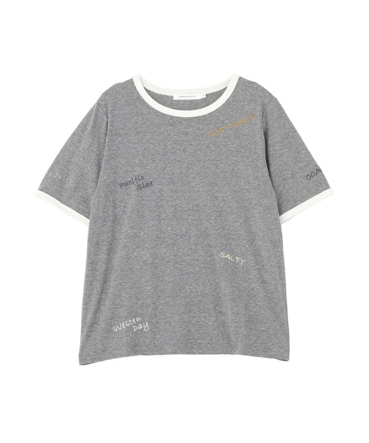 AMERICAN HOLIC「ランダムロゴ刺繍リンガーTシャツ」|Tシャツ・カットソー|