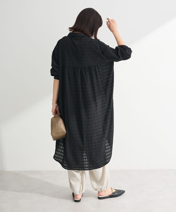 Green Parks「シアーチェックシャツワンピース」|ワンピース|