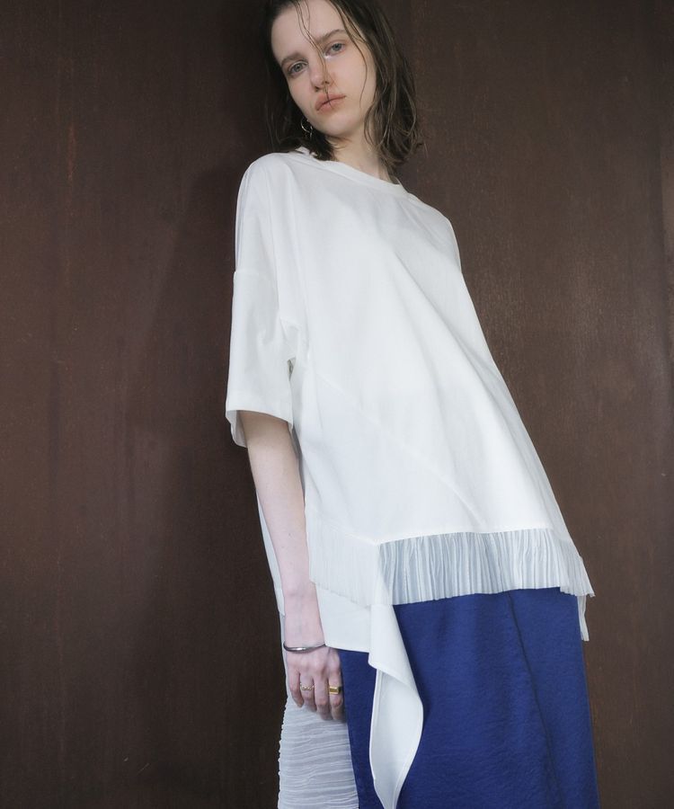 Editt by YECCA VECCA「裾アシメデザインプルオーバー」|Tシャツ・カットソー|White