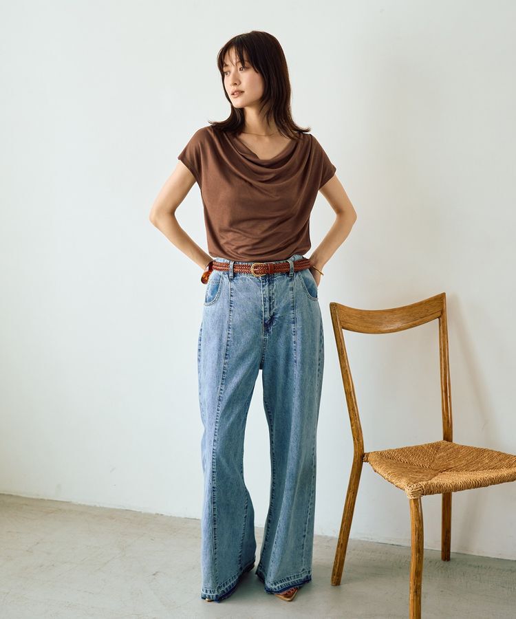 YECCA VECCA「【接触冷感】ドレープカットトップス」|Tシャツ・カットソー|
