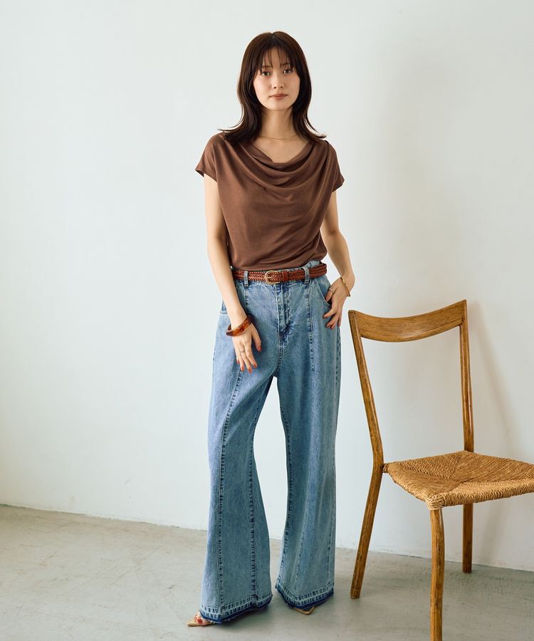 YECCA VECCA「【接触冷感】ドレープカットトップス」|Tシャツ・カットソー|