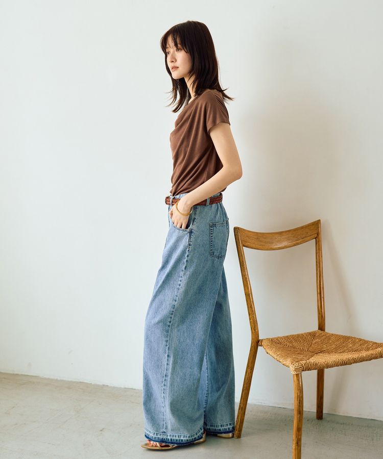 YECCA VECCA「【接触冷感】ドレープカットトップス」|Tシャツ・カットソー|