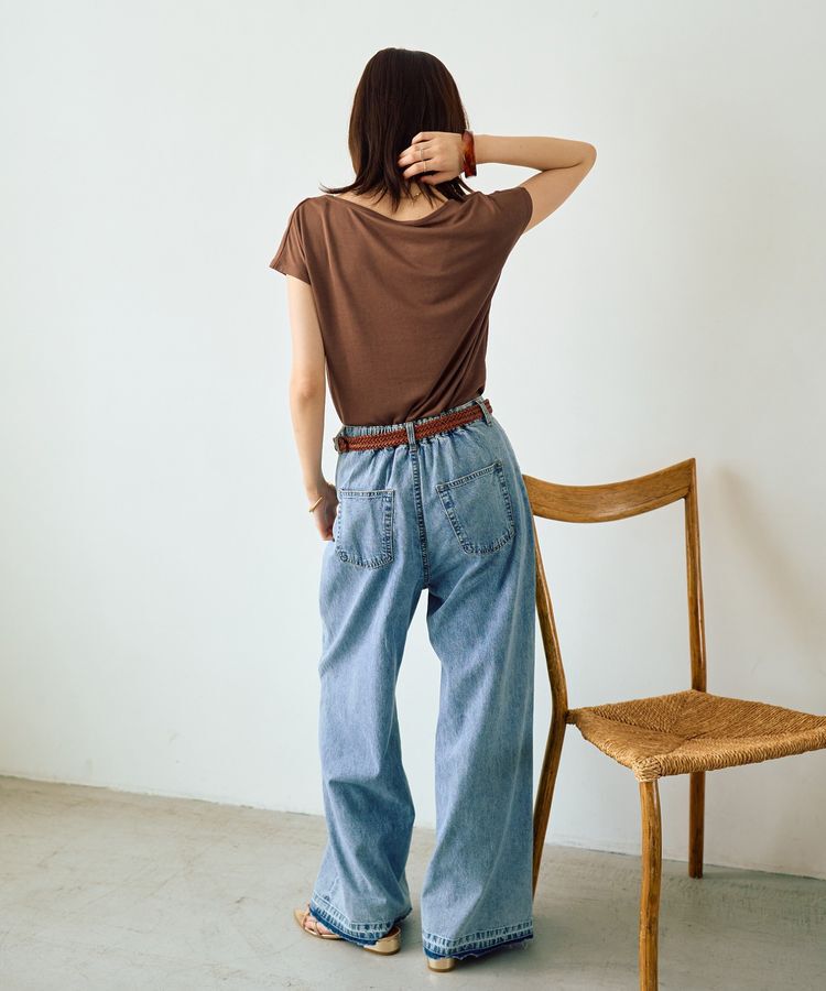 YECCA VECCA「【接触冷感】ドレープカットトップス」|Tシャツ・カットソー|