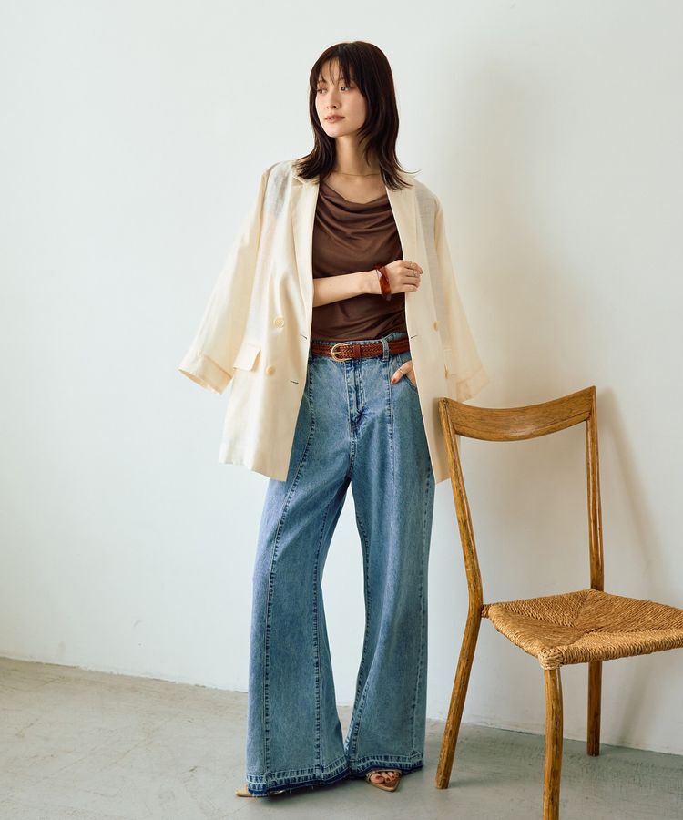 YECCA VECCA「【接触冷感】ドレープカットトップス」|Tシャツ・カットソー|