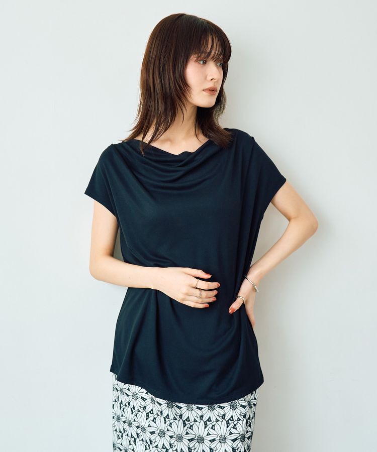 YECCA VECCA「【接触冷感】ドレープカットトップス」|Tシャツ・カットソー|