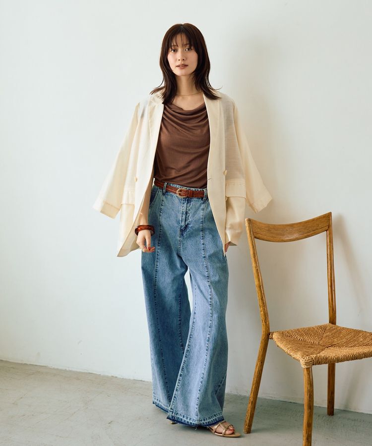 YECCA VECCA「【接触冷感】ドレープカットトップス」|Tシャツ・カットソー|