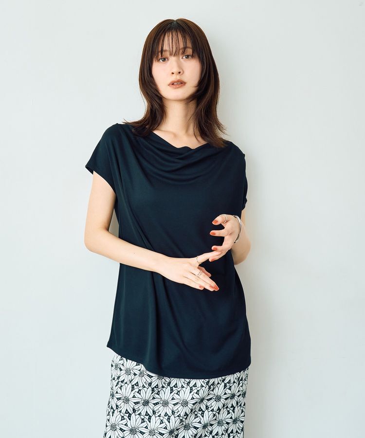 YECCA VECCA「【接触冷感】ドレープカットトップス」|Tシャツ・カットソー|