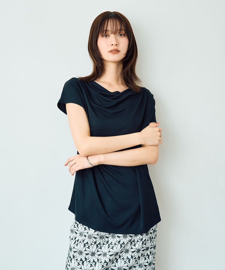 YECCA VECCA「【接触冷感】ドレープカットトップス」|Tシャツ・カットソー|