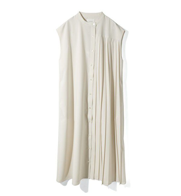 MIDIUMISOLID「MIDIUMISOLID for Ladies アシンメトリープリーツノースリーブワンピース」|ワンピース|