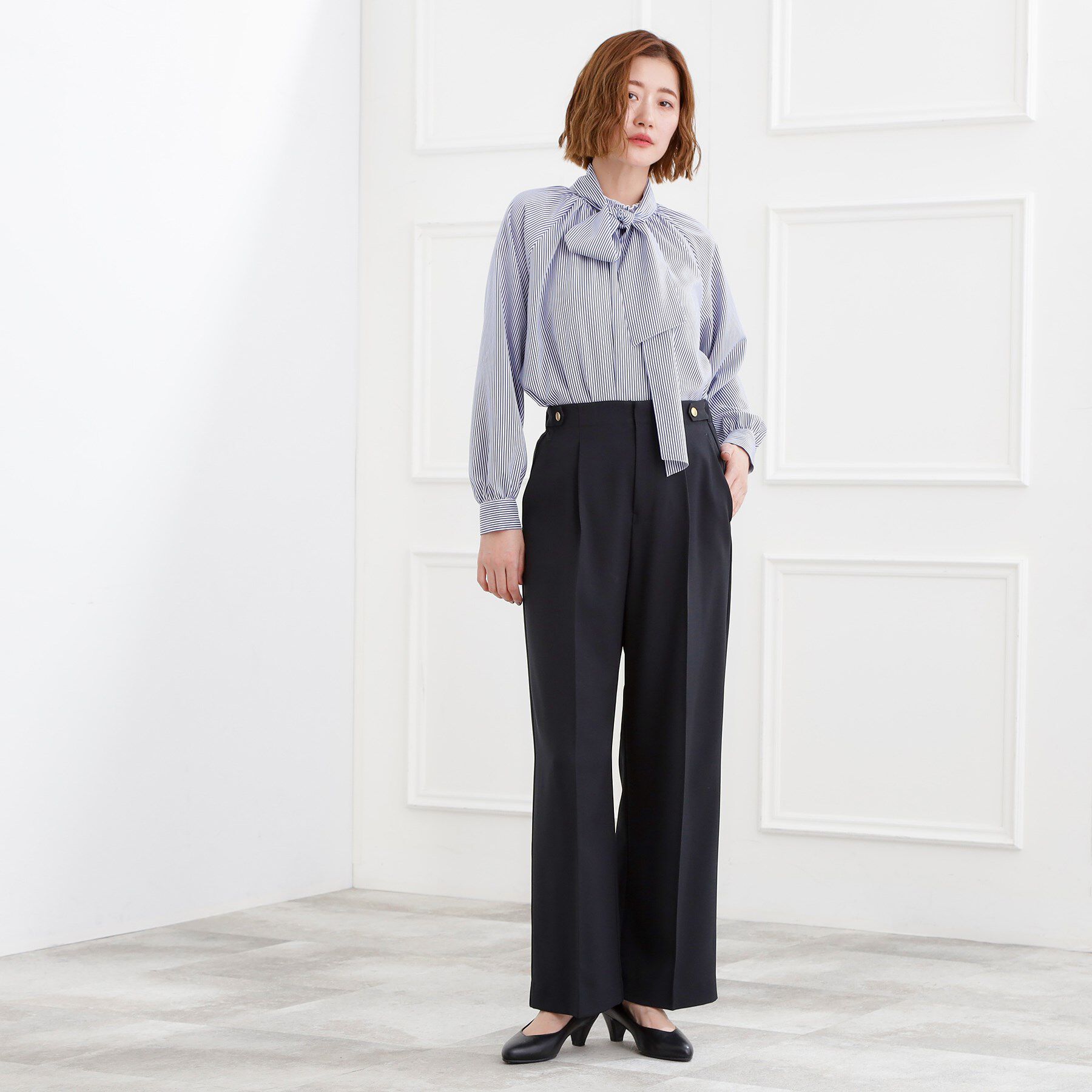 grove「【マシンウォッシュ/防シワ/S-3L】着回しできるカセット服ワイドパンツ」|その他|