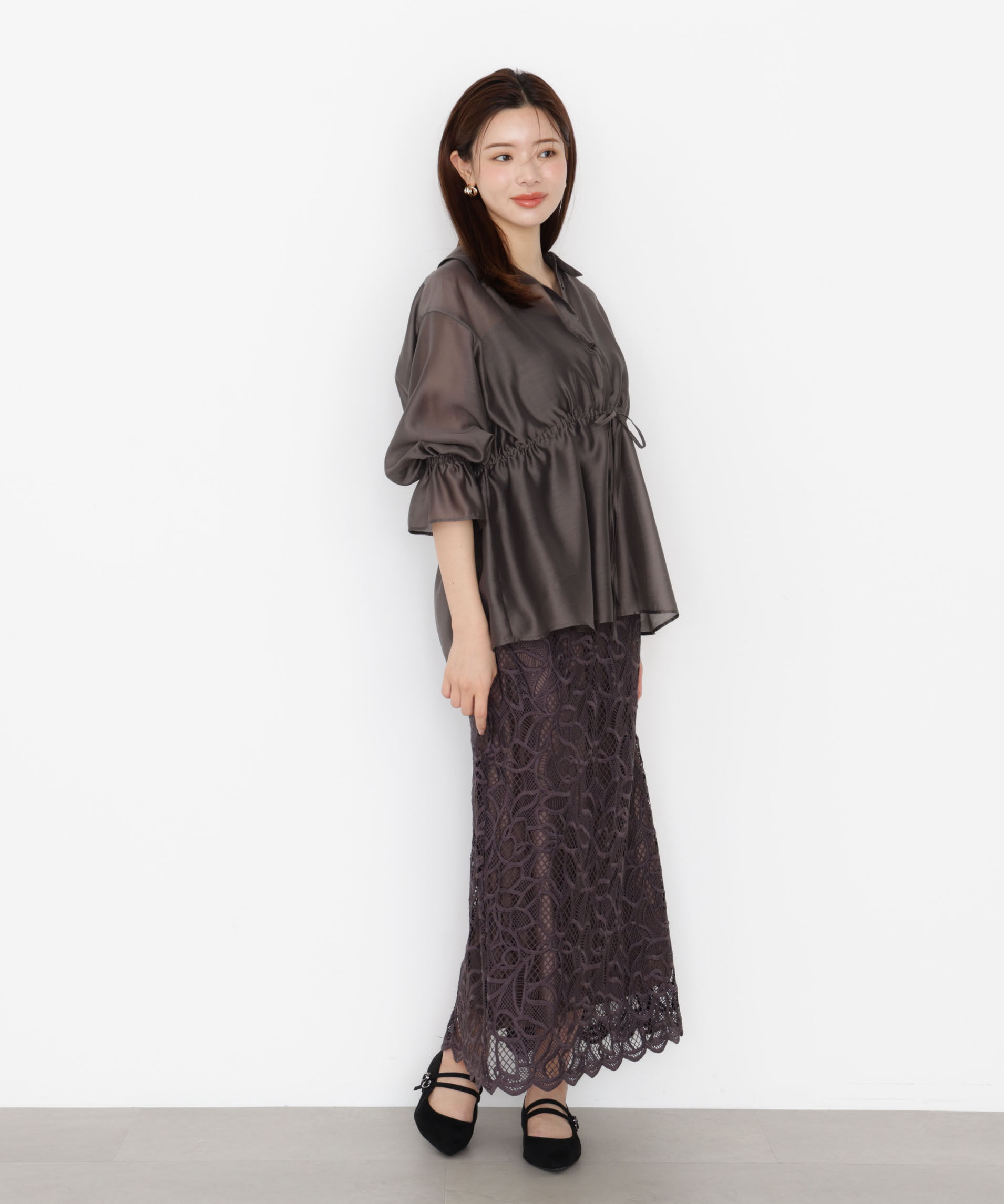 PROPORTION BODY DRESSING「ケミカルレースナロースカート 25AW」|スカート|