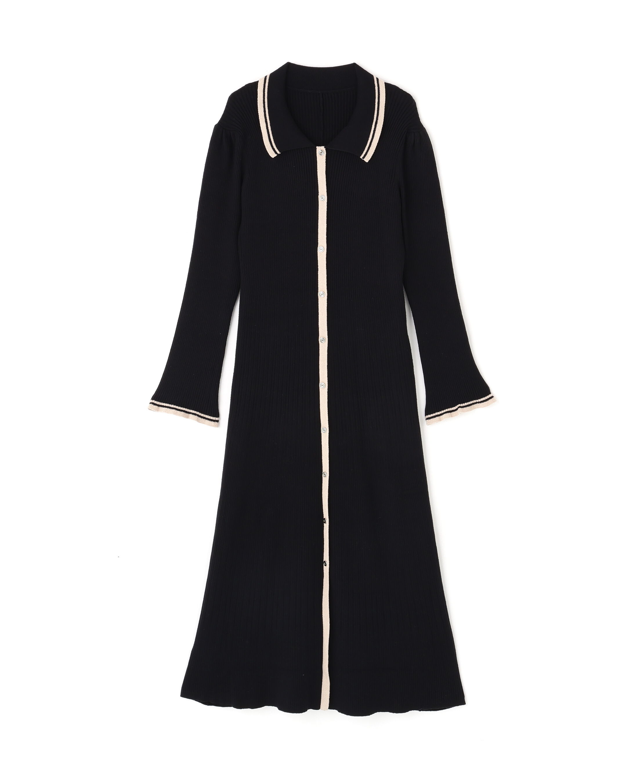 PROPORTION BODY DRESSING「《EDIT COLOGNE》バイカラー衿ニットワンピース 25AW」|ワンピース|