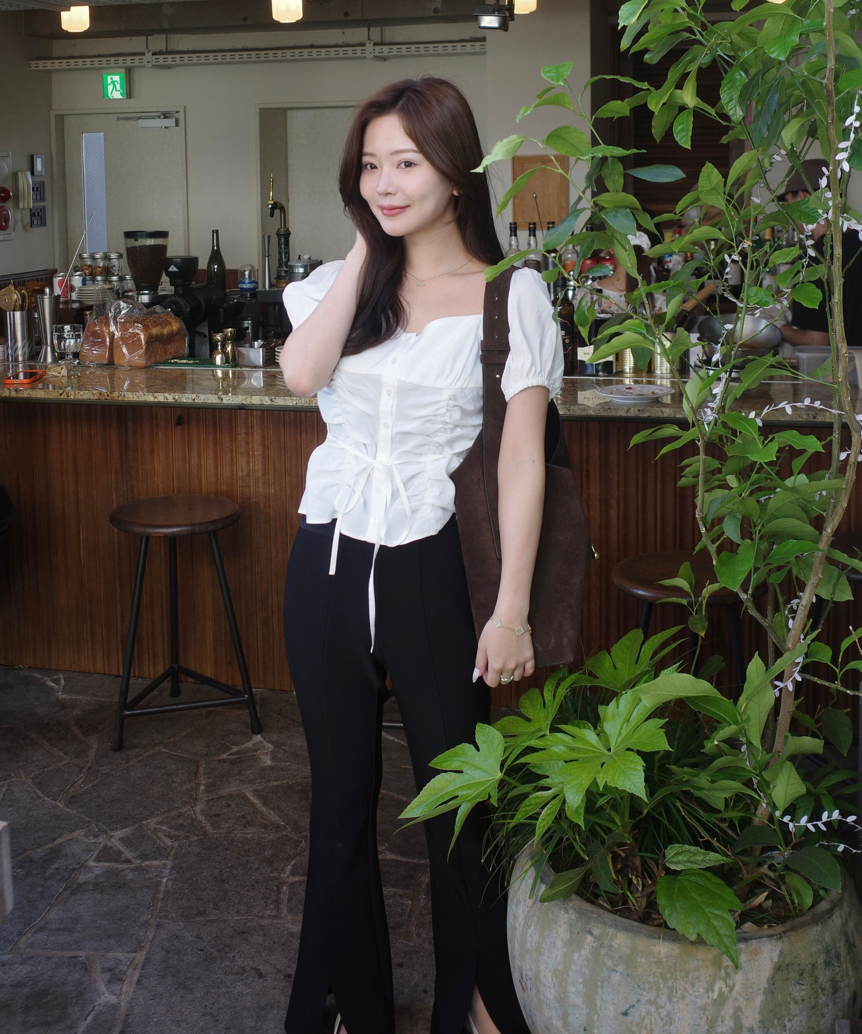 PROPORTION BODY DRESSING「〈a/mie〉パフスリーブドロストブラウス 26SS」|シャツ・ブラウス|