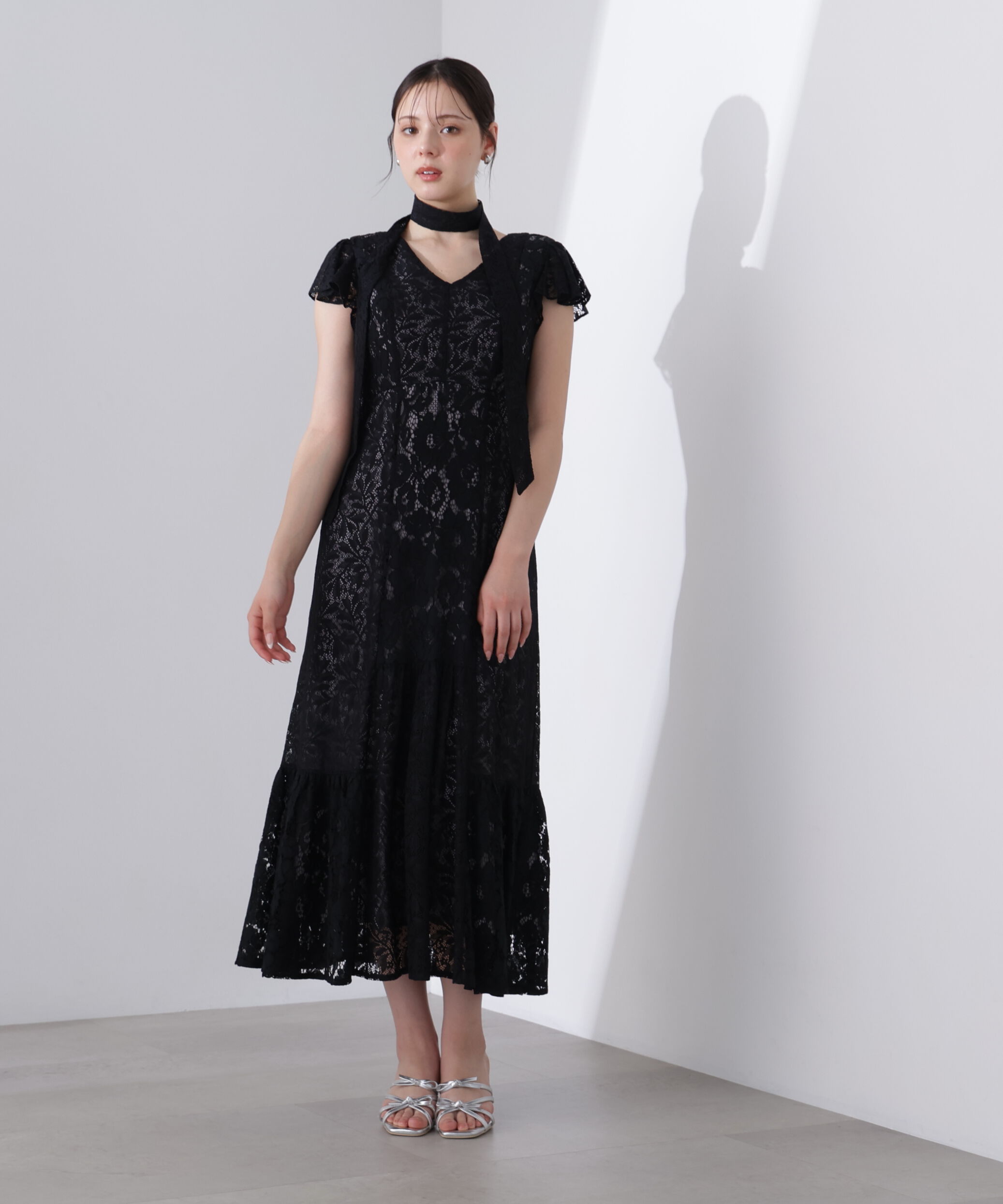 PROPORTION BODY DRESSING「〈Lou Lou fee（ルルーフェ）〉タイ付きレースワンピース」|ワンピース|
