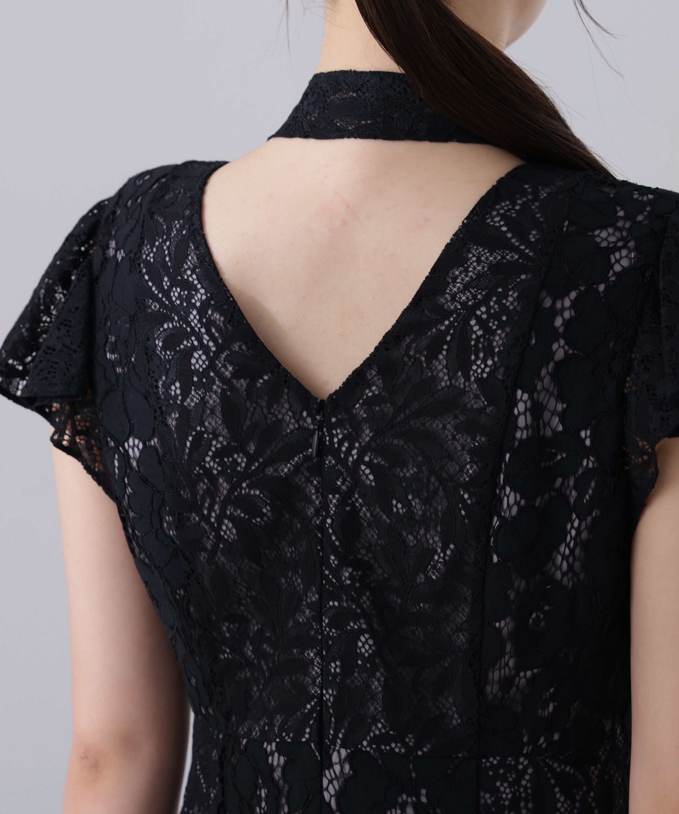 PROPORTION BODY DRESSING「〈Lou Lou fee（ルルーフェ）〉タイ付きレースワンピース」|ワンピース|