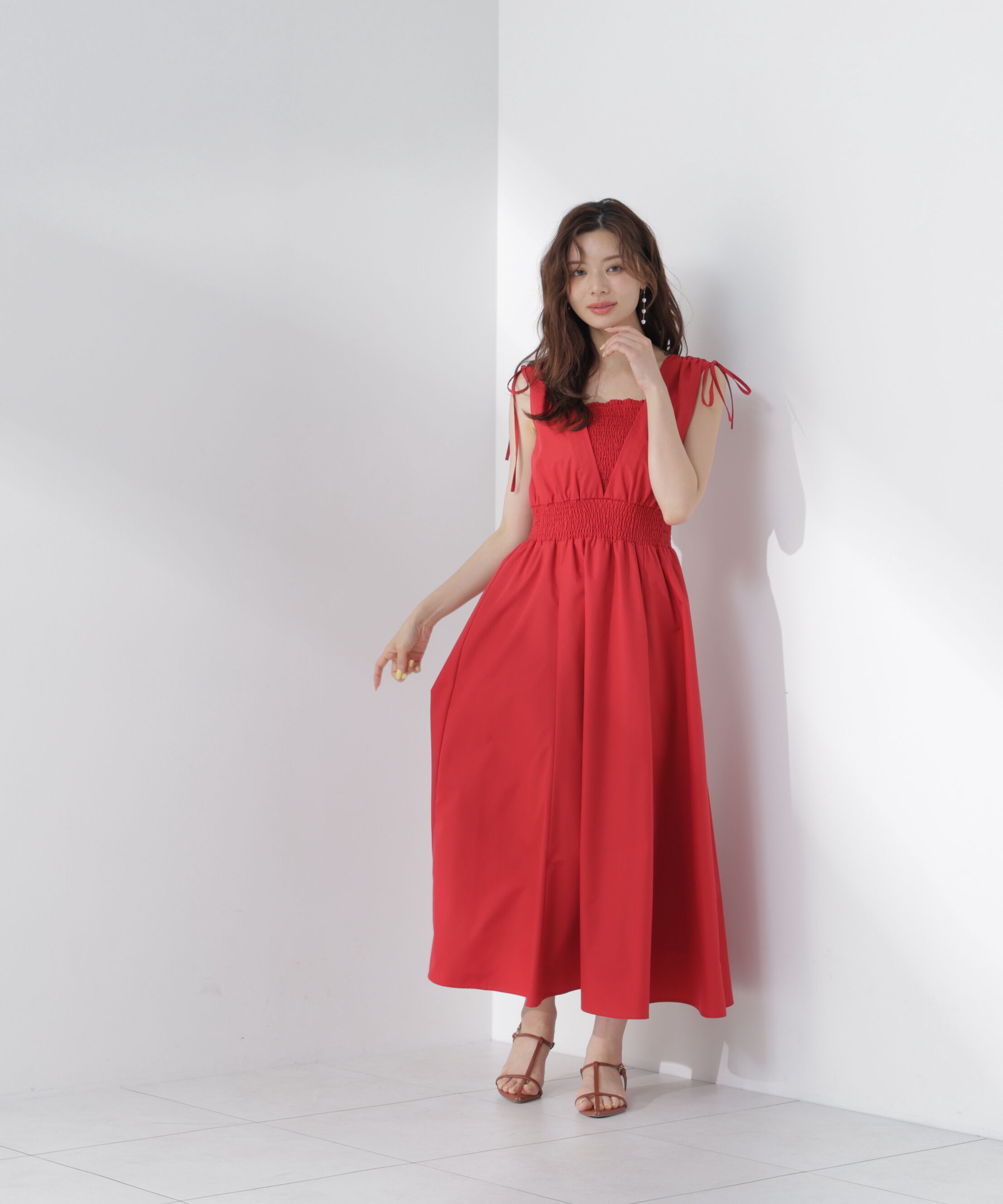 PROPORTION BODY DRESSING「＜中川紅葉さん着用＞ショルダーリボンギャザーワンピース」|ワンピース|