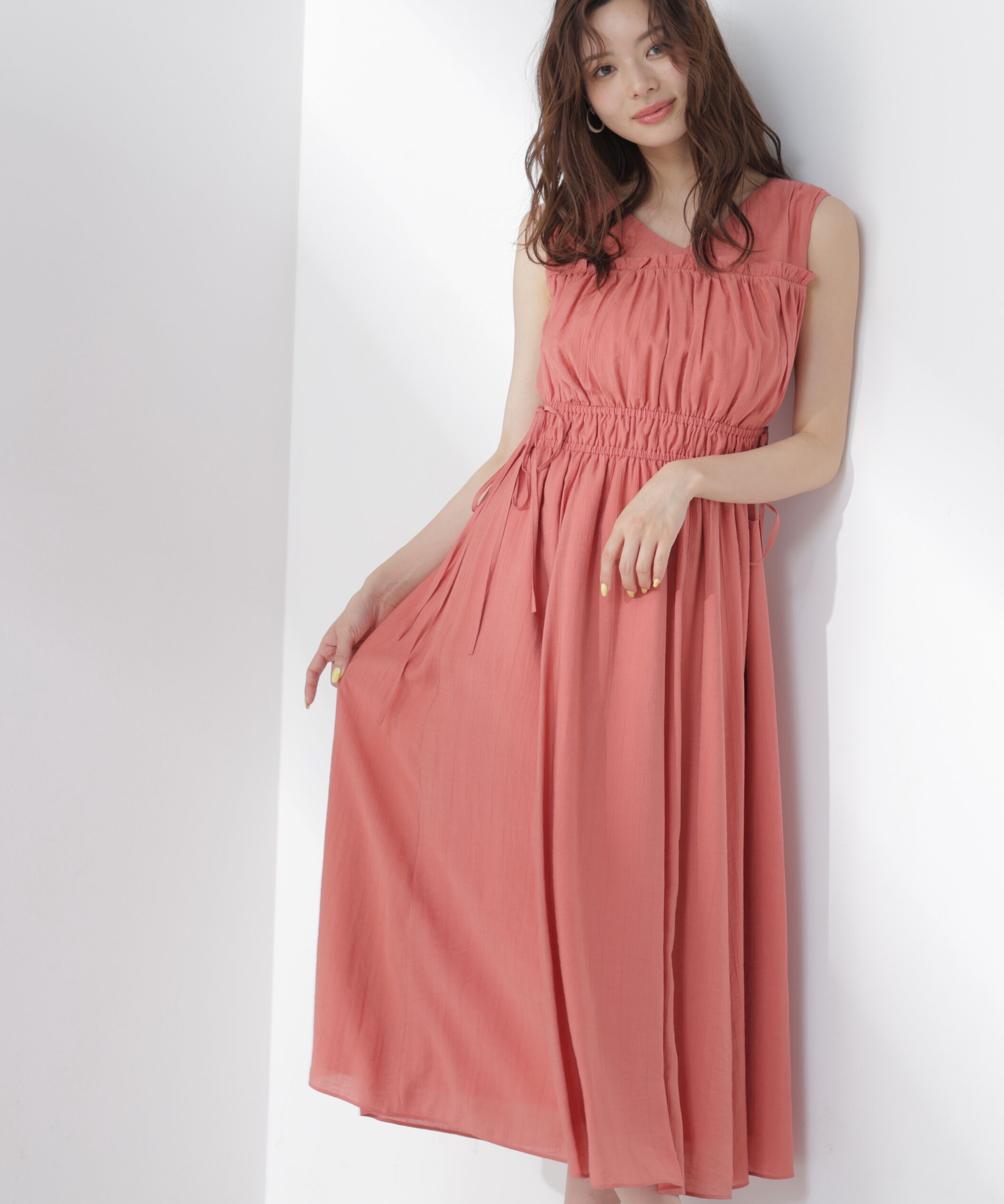 PROPORTION BODY DRESSING「ウエストリボンギャザーワンピース」|ワンピース|レッド