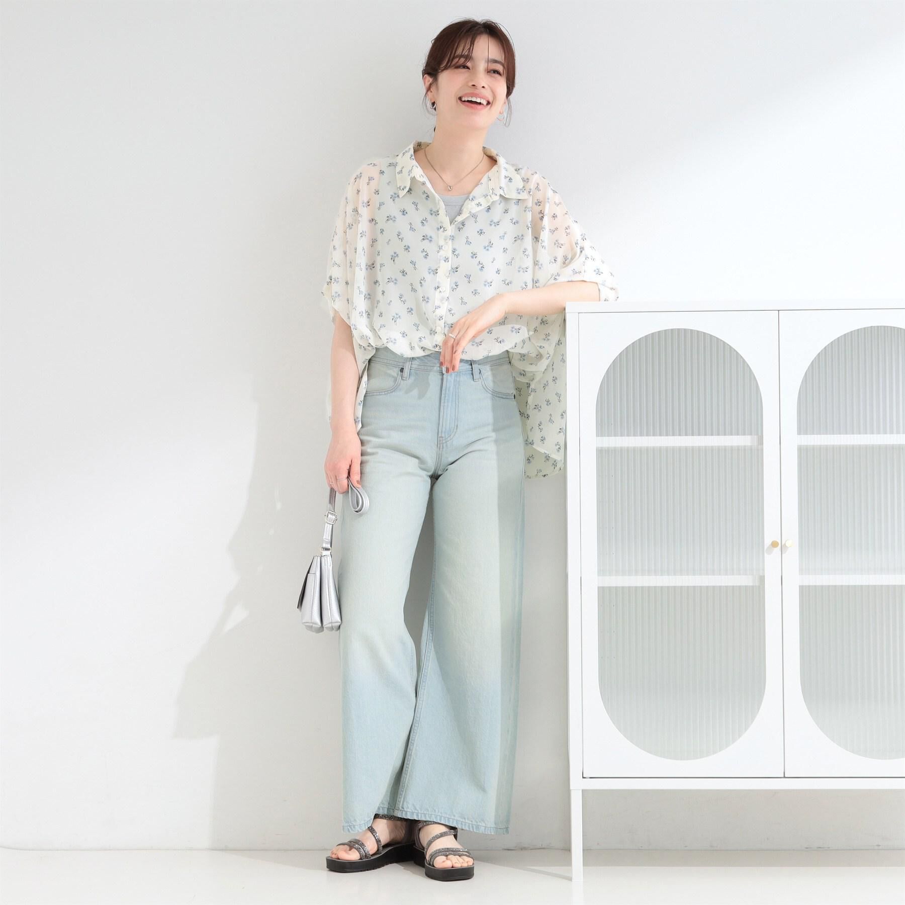 SHOO･LA･RUE「【SHOO・LA・RUE DENIM】体型カバーにも バギーデニムワイドパンツ」|デニム|