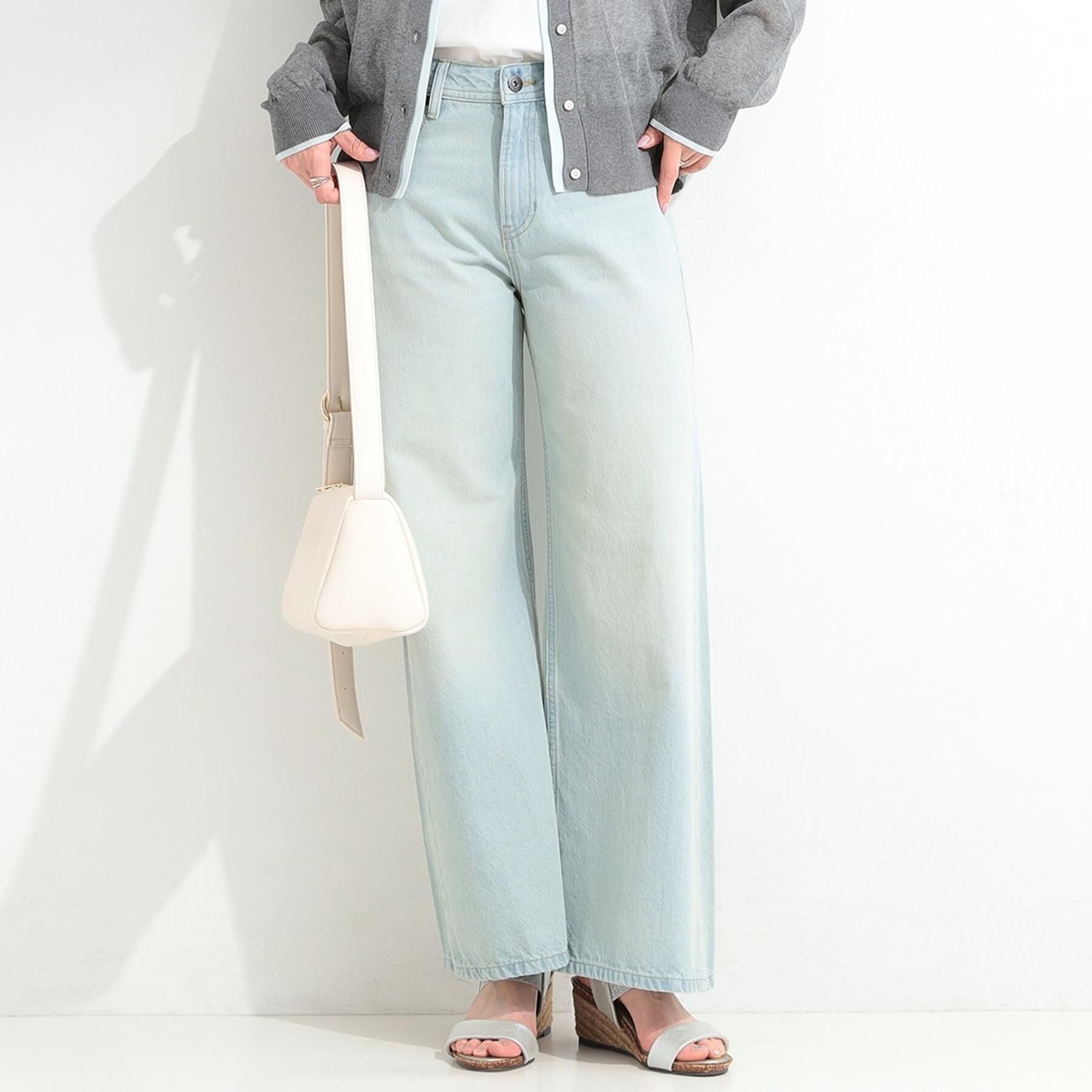 SHOO･LA･RUE「【SHOO・LA・RUE DENIM】体型カバーにも バギーデニムワイドパンツ」|デニム|